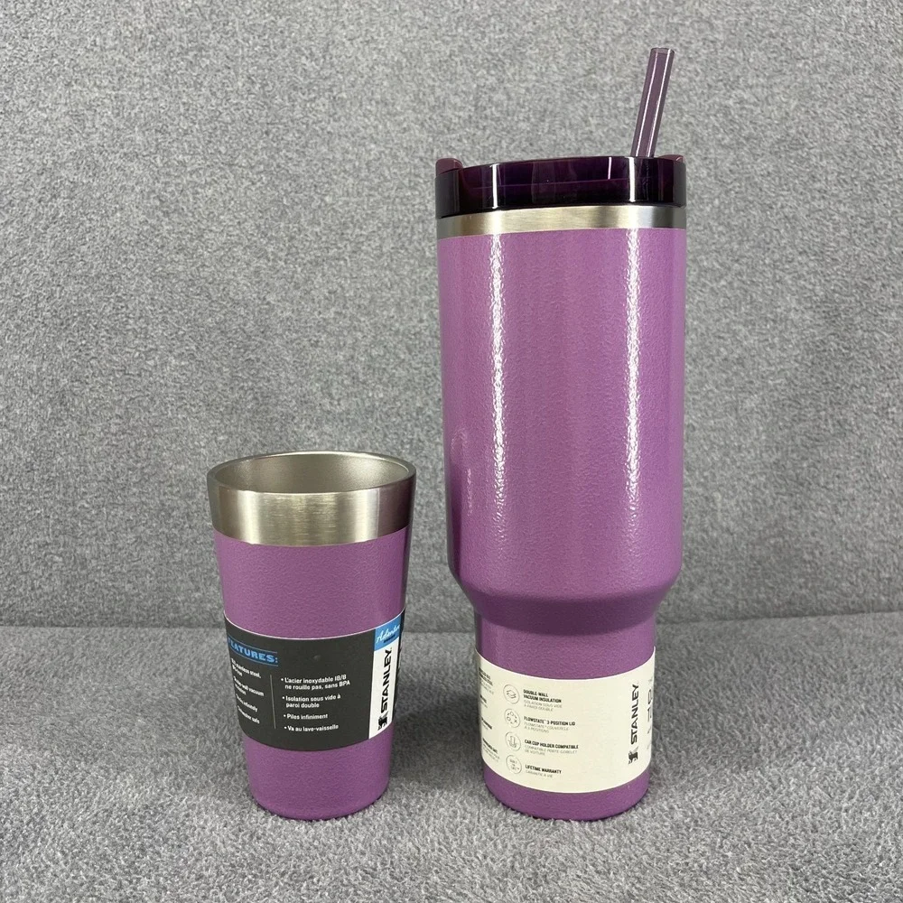Stanley 40 oz Quencher H2.0 Tumbler Hammertone Lilac & Beer‎ Pint 16 oz Purple